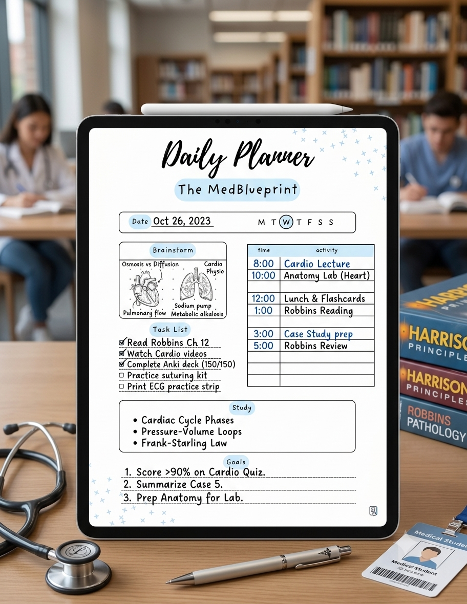 Med Student Weekly Planner